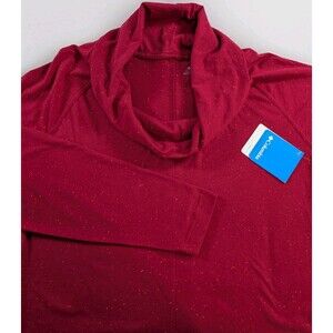 Columbia Top Womens XL Pink Specks Cowl Neck Pull Over Long Sleeve Outdoor